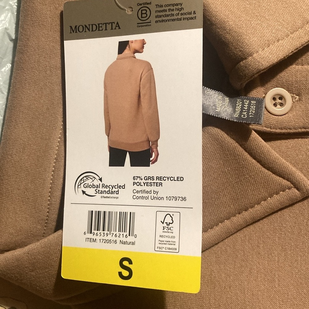 NWOT Mondetta ladies fleece collared pullover S - Picture 4 of 8